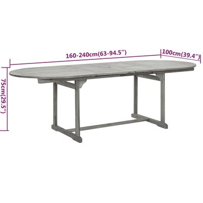 vidaXL Juego de comedor de jardín 9 piezas madera maciza de acacia