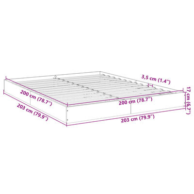 vidaXL Estructura de cama madera de ingeniería roble Sonoma 200x200 cm