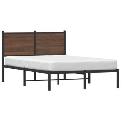 vidaXL Estructura de cama sin colchón metal marrón roble 120x200 cm