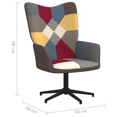 vidaXL Silla de relax con taburete tela patchwork