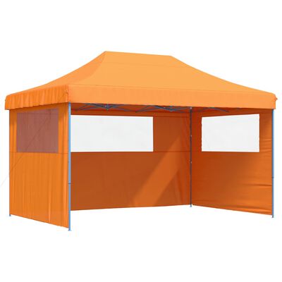 vidaXL Tienda de fiesta plegable Pop-Up 3 paredes laterales naranja