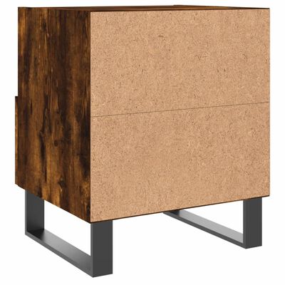 vidaXL Mesita noche 2 uds madera ingeniería roble ahumado 40x35x47,5cm