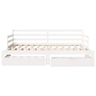 vidaXL Sofá cama nido con cajones madera maciza pino blanca 90x190 cm