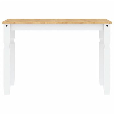 vidaXL Mesa de comedor Corona madera maciza pino blanco 112x60x75 cm