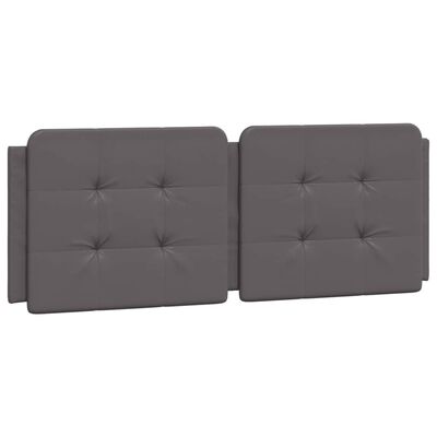 vidaXL Cabecero de cama acolchado cuero sintético gris 140 cm