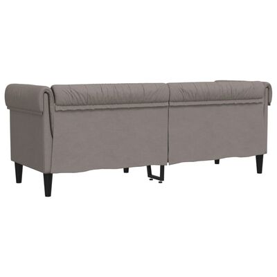 vidaXL Sofá Chesterfield de 3 plazas tela gris taupe