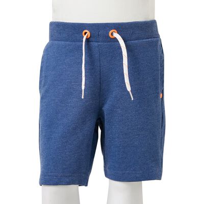 Pantalones cortos infantiles con cordón azul oscuro mélange 140