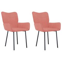 vidaXL Sillas de comedor 2 unidades terciopelo rosa