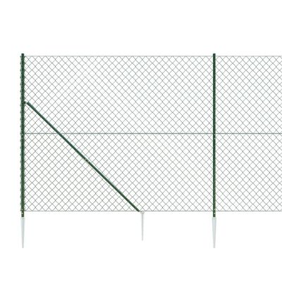 vidaXL Cerca de alambre con pinchos de anclaje verde 1,4x10 m