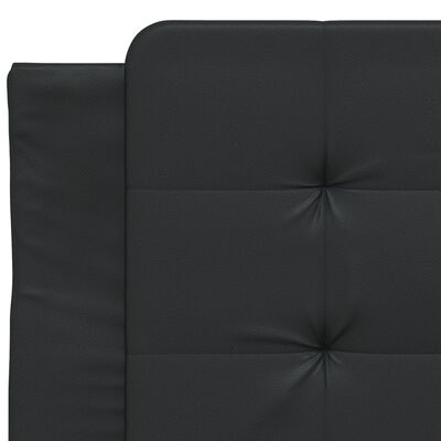 vidaXL Estructura cama con luces LED cuero sintético negro 100x200 cm