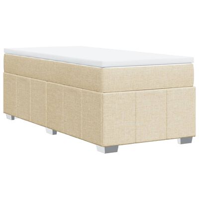 vidaXL Cama box spring con colchón tela color crema 80x200 cm