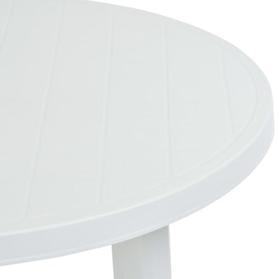 vidaXL Mesa de jardín de plástico blanco 89 cm