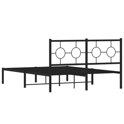 vidaXL Estructura de cama con cabecero metal negro 140x190 cm