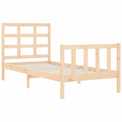 vidaXL Estructura de cama con cabecero madera maciza 90x200 cm