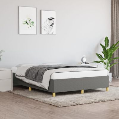 vidaXL Estructura de cama sin colchón tela gris oscuro 140x200 cm