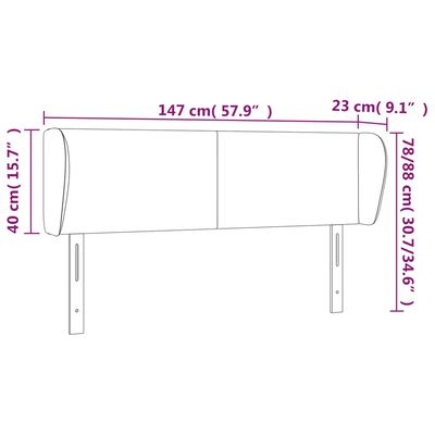 vidaXL Cabecero de cuero sintético negro 147x23x78/88 cm