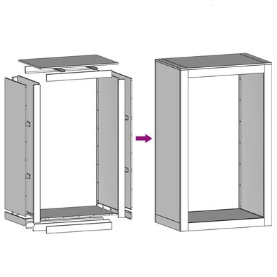 vidaXL Leñero acero galvanizado 60x40x100 cm