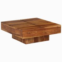 vidaXL Mesa de centro de madera maciza de acacia 80x80x30 cm