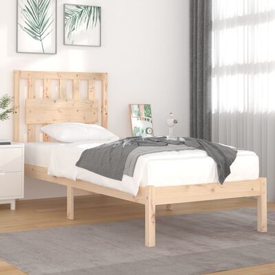 vidaXL Estructura de cama madera maciza de pino 90x190 cm