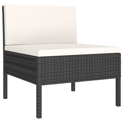 vidaXL Set de muebles de jardín 8 pzas y cojines ratán sintético negro