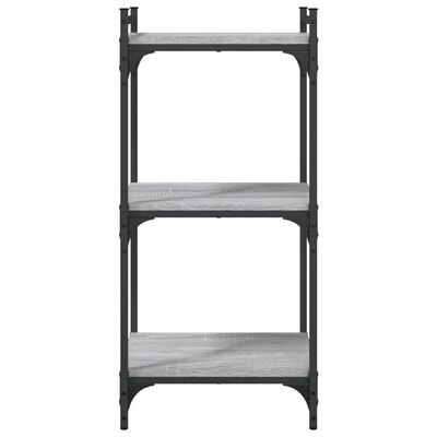 vidaXL Librería 3 estantes madera ingeniería gris Sonoma 40x30x86 cm