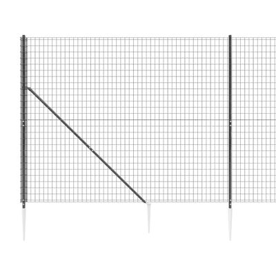 vidaXL Cerca de alambre con pinchos de anclaje gris antracita 1,6x25 m