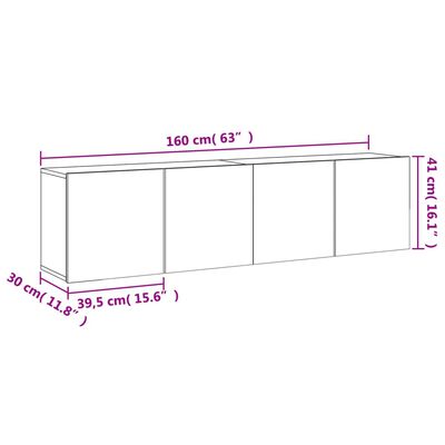 vidaXL Muebles para TV de pared 2 unidades roble Sonoma 80x30x41 cm