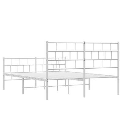 vidaXL Estructura cama sin colchón con estribo metal blanco 140x200 cm