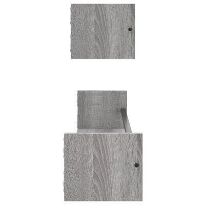 vidaXL Estantes de pared con barras 2 uds gris Sonoma 80x16x14 cm