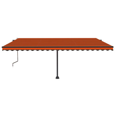 vidaXL Toldo automático LED sensor de viento naranja marrón 500x300 cm