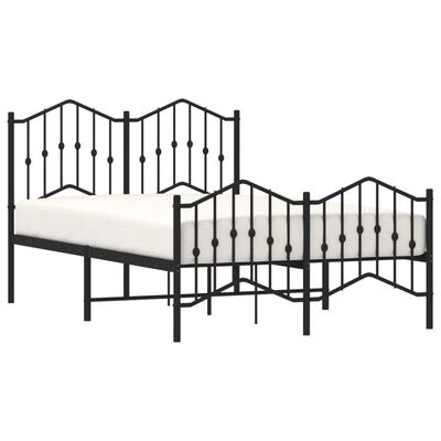 vidaXL Estructura cama sin colchón con estribo metal negro 120x190 cm