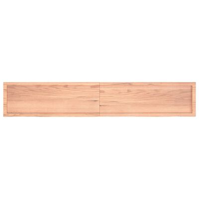 vidaXL Encimera baño madera maciza tratada marrón claro 220x40x(2-6)cm