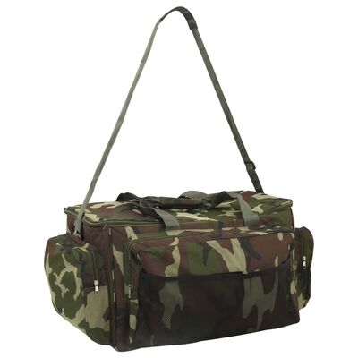 vidaXL Bolso de pesca impermeable tela Oxford verde camuflaje