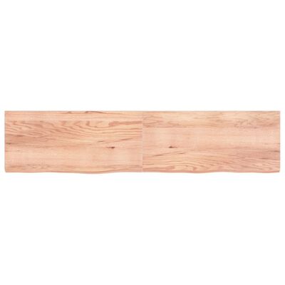 vidaXL Tablero mesa madera roble tratada marrón claro 220x50x(2-6) cm