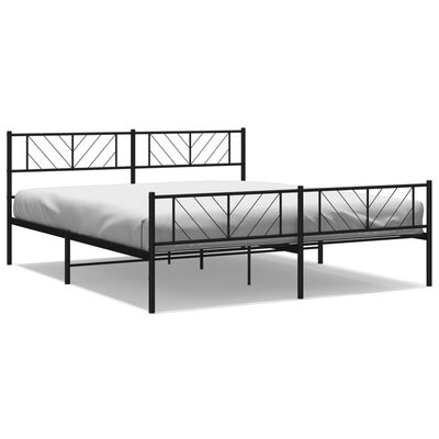 vidaXL Estructura cama sin colchón con estribo metal negro 193x203 cm