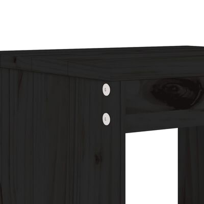 vidaXL Set de mesa y taburetes altos jardín 5 piezas madera pino negro