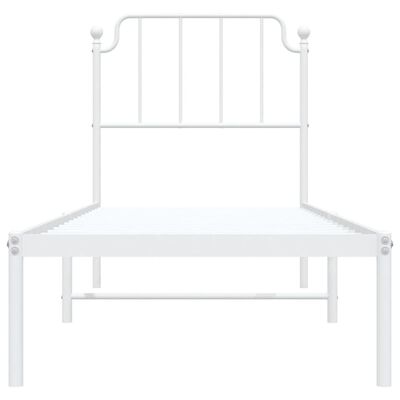 vidaXL Estructura cama sin colchón con cabecero metal blanco 75x190 cm