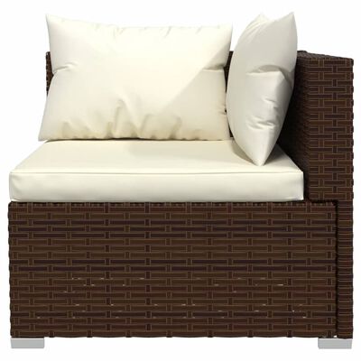 vidaXL Set muebles de jardín 7 piezas y cojines ratán sintético marrón