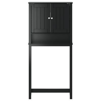 vidaXL Mueble para lavadora BERG madera maciza negro 76x27x164,5 cm