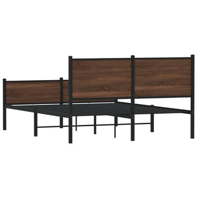 vidaXL Estructura de cama sin colchón metal marrón roble 140x200 cm