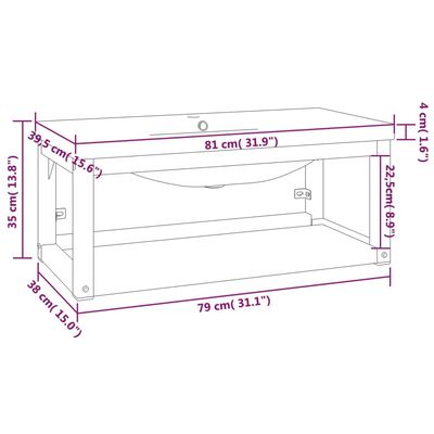 vidaXL Estructura de baño con lavabo incorporado hierro negro