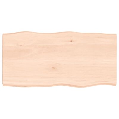 vidaXL Tablero de mesa madera maciza borde natural 100x50x(2-6) cm