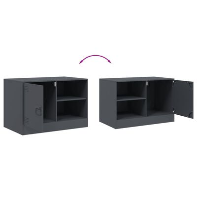 vidaXL Muebles para TV 2 unidades acero gris antracita 67x39x44 cm