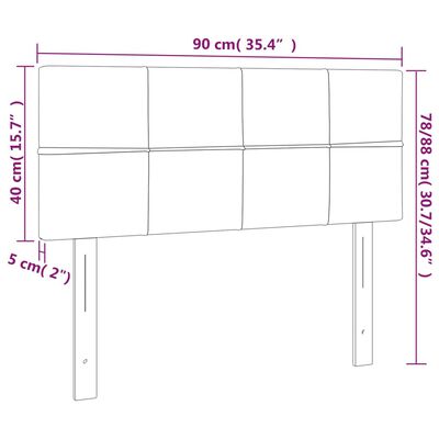 vidaXL Cabecero con LED de terciopelo gris claro 90x5x78/88 cm