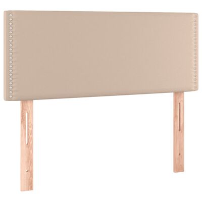 vidaXL Cama box spring con colchón cuero sintético capuchino 100x200cm