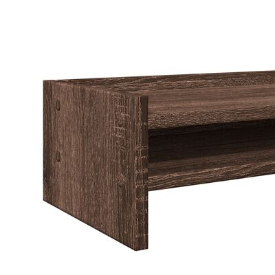 vidaXL Soporte de pantalla madera ingeniería marrón roble 100x24x16 cm