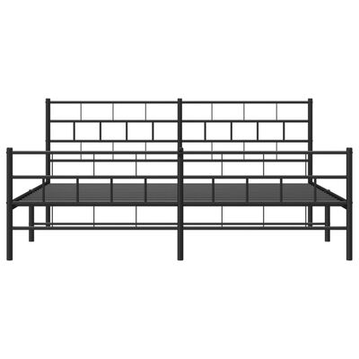 vidaXL Estructura cama sin colchón con estribo metal negro 183x213 cm