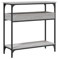 vidaXL Mesa consola estante madera ingeniería Sonoma gris 75x29x75 cm