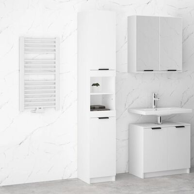 vidaXL Armario de baño madera contrachapada blanco 32x34x188,5 cm