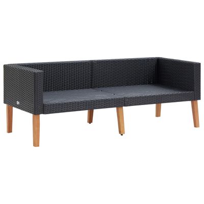 vidaXL Set de muebles de jardín 5 pzas y cojines ratán sintético negro